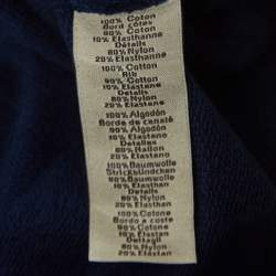 Hermes Navy Blue Cotton Striped Detail Crew Neck T-Shirt L