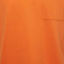 Hermes Orange Cotton Pique Crew Neck T-Shirt L