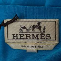 Hermes Blue Cotton Knit Crew Neck T-Shirt L