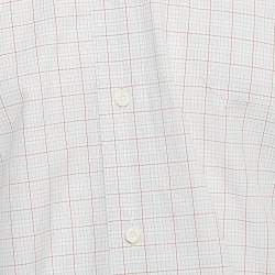 Hermes White Plaid Cotton Button Down Full Sleeve Shirt L