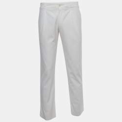 Hermes White Cotton Regular Fit Trousers L