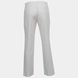 Hermes White Cotton Regular Fit Trousers L