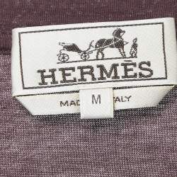 Hermes Brown Squares Print Cotton Half Sleeve T-Shirt M