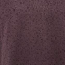 Hermes Brown Squares Print Cotton Half Sleeve T-Shirt M