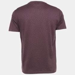 Hermes Brown Squares Print Cotton Half Sleeve T-Shirt M