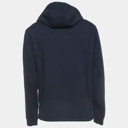 Hermes Navy Blue Cotton Hooded Sweatshirt L