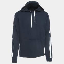 Hermes Navy Blue Cotton Hooded Sweatshirt L