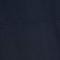 Hermes Navy Blue Cotton Hooded Sweatshirt L