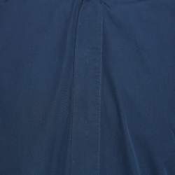Pre Owned Hermes Blue Cotton Fly Front Full Sleeve Shirt M