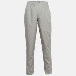 Hermes Grey Poplin Craquante Trousers M