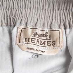 Hermes Grey Poplin Craquante Trousers M