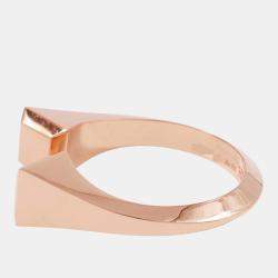 Pre Owned Hermes Crew De Forge Ring Size Gm/55/#15 18K Pink Gold