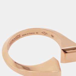 Pre Owned Hermes Crew De Forge Ring Size Gm/55/#15 18K Pink Gold