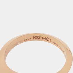 Pre Owned Hermes Crew De Forge Ring Size Gm/55/#15 18K Pink Gold