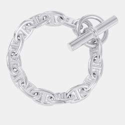 Pre Owned Hermes Chaine D'Ancre Bracelet 14 Frames Size Mm Sv925