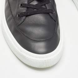 Hermes Black Leather Deep Lace Up Sneakers Size 44.5