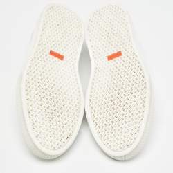 Hermes White Leather Deep Lace Up Sneakers Size 41