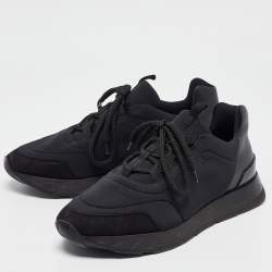Hermes Black Nylon and Suede Buster Sneakers Size 41.5
