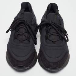 Hermes Black Nylon and Suede Buster Sneakers Size 41.5