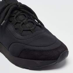 Hermes Black Nylon and Suede Buster Sneakers Size 41.5