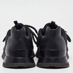 Hermes Black Nylon and Suede Buster Sneakers Size 41.5