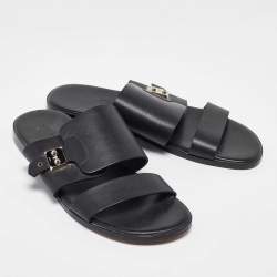 Hermes Black Leather Flats Size 42