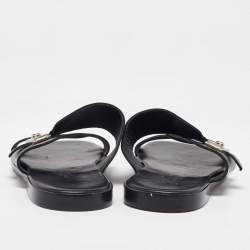 Hermes Black Leather Flats Size 42