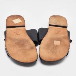 Hermes Black Leather Flats Size 42