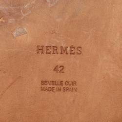 Hermes Black Leather Flats Size 42