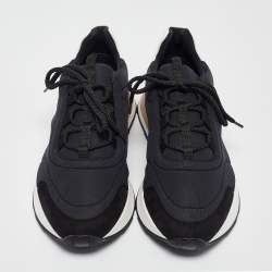 Hermes Black/White Neoprene and Leather Miles Sneakers Size 44