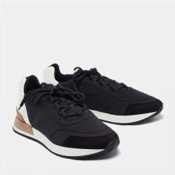 Hermes Black/White Neoprene and Leather Miles Sneakers Size 44