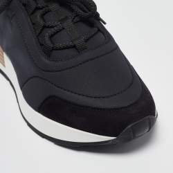 Hermes Black/White Neoprene and Leather Miles Sneakers Size 44