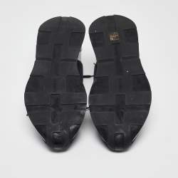 Hermes Black/White Neoprene and Leather Miles Sneakers Size 44