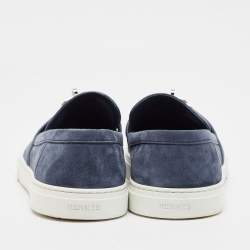 Hermes Navy Blue Suede Game Sneakers Size 44