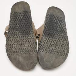 Pre Owned Hermes Brown Leather Chypre Sandals Size 46