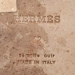Hermes Brown Ostrich Leather Izmir Slippers Size 42