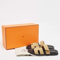 Hermes Beige Suede Chypre Sandals Size 42