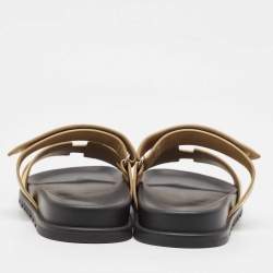 Hermes Beige Suede Chypre Sandals Size 42