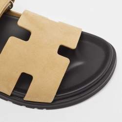 Hermes Beige Suede Chypre Sandals Size 42