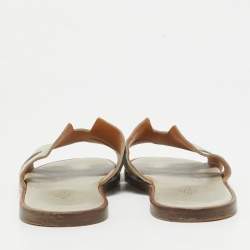 Hermes Grey Suede Izmir Slides Size 43.5