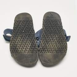 Hermes Dark Blue Suede Chypre Sandals Size 41.5