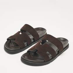 Hermes Brown Suede Ankara Sandals Size 40