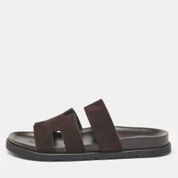 Hermes Brown Suede Ankara Sandals Size 40