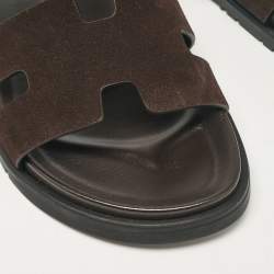 Hermes Brown Suede Ankara Sandals Size 40