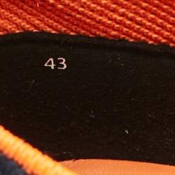 Hermes Blue/Black Knit Fabric and Leather Duel Sneakers Size 43