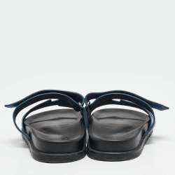 Hermes Navy Blue Suede Chypre Sandals Size 41