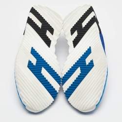Hermes Blue Mesh and Suede Bouncing Sneakers Size 43