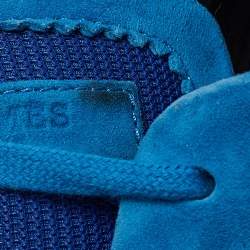 Hermes Blue Mesh and Suede Bouncing Sneakers Size 43
