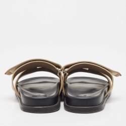 Hermes Brown Suede Chypre Flat Slides Size 42