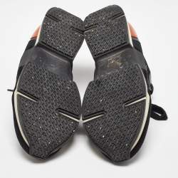 Hermes Black Leather and Mesh Low Top Sneakers Size 40